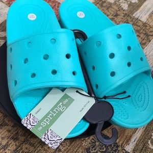 Spring Shop Girl's Slides 13/1 Aqua Teal